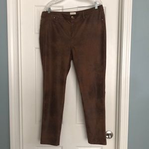 Faux suede jean style pants